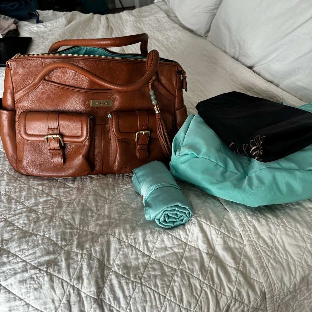 Luxury Leather Lily Jade diaper/travel bag!